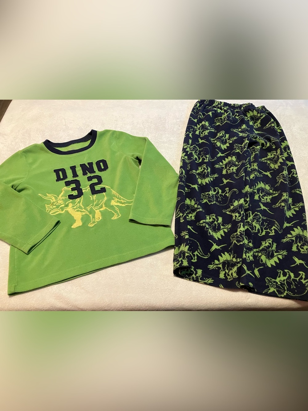 Carter's Green and Navy Dino 2-Piece Pajama Set